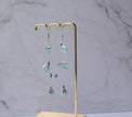 Floral long earrings Sky Blue/Pastel green