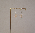 Lotus flower earrings white Swarovski