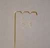 Lotus flower earrings white Swarovski