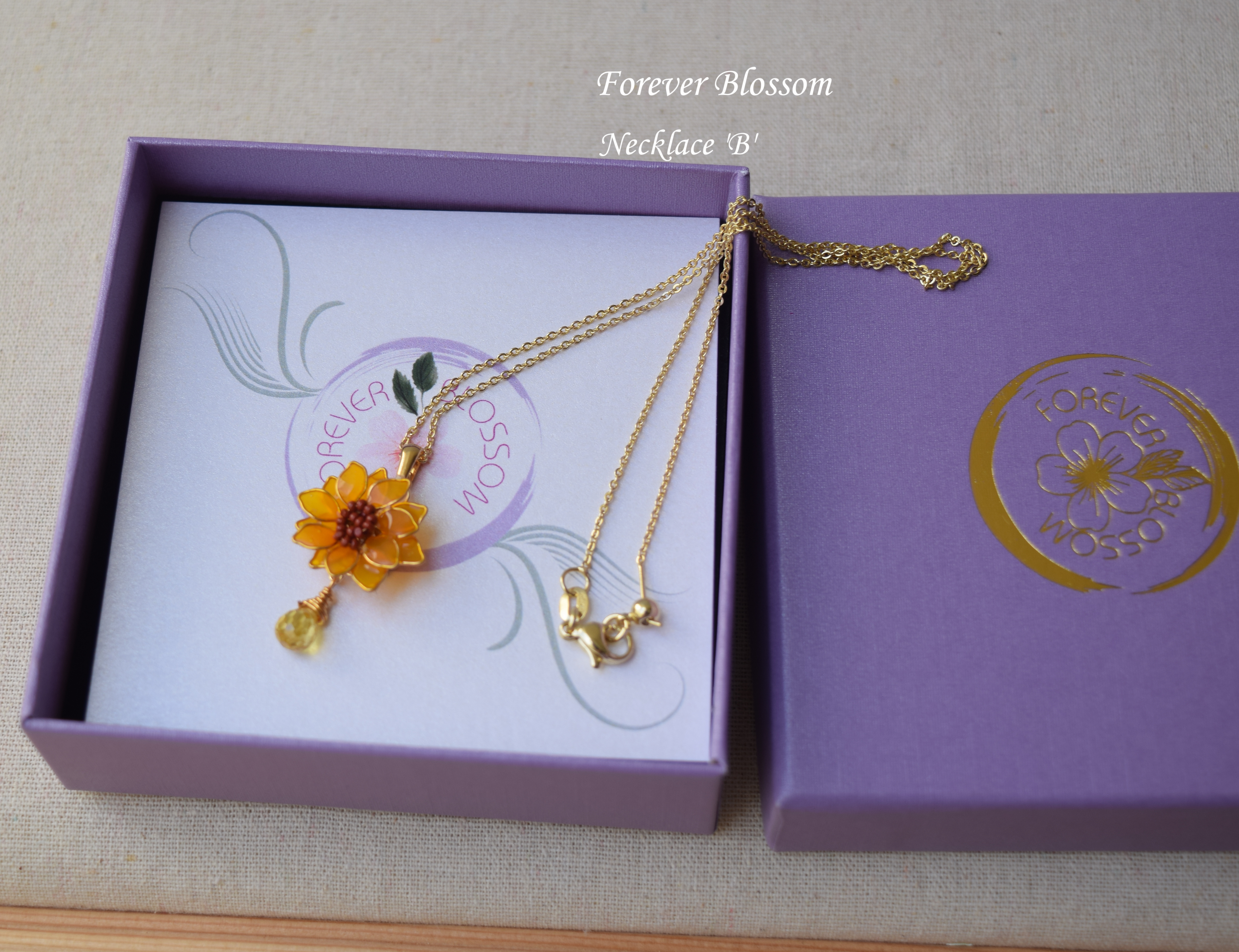 Sunflower earring necklace set, Summer jewelry