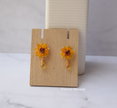 Sunflower stud earrings cute, minimalist