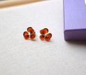 Sterling Silver Pansy flower Stud earrings, Halloween gift