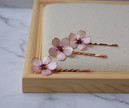 Pink Sakura Hair pin Rose Gold